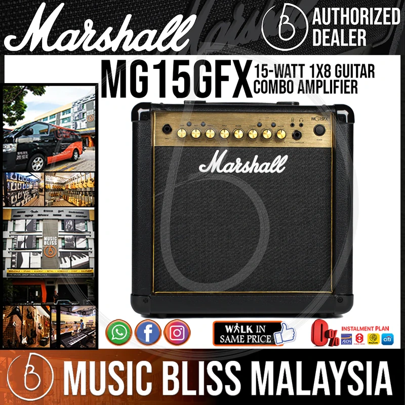 Marshall MG15GFX 15-watt 1x8 Guitar Combo Amplifier with Effects