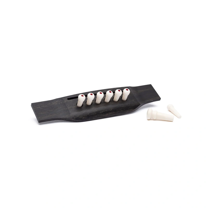Martin Authentic Series Bridge Pin Set, Unslotted, White with Tortoise Dot