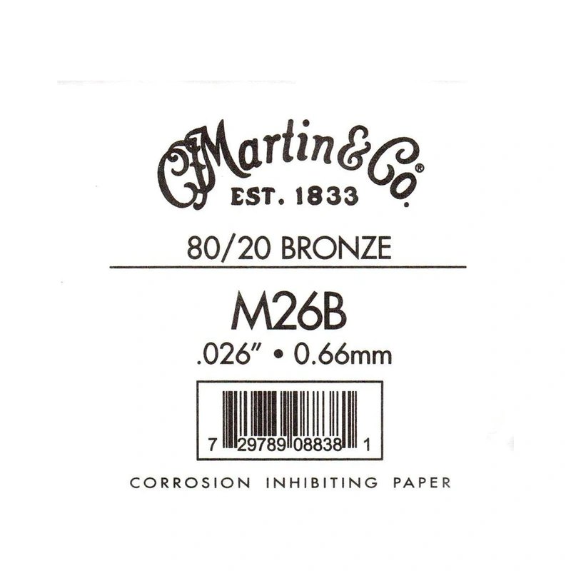 Martin Bronze Wound Ball End Single String .026