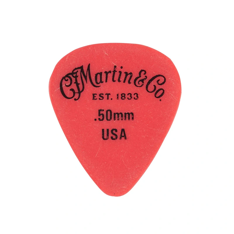 Martin Delrin Guitar Picks, Red .50mm