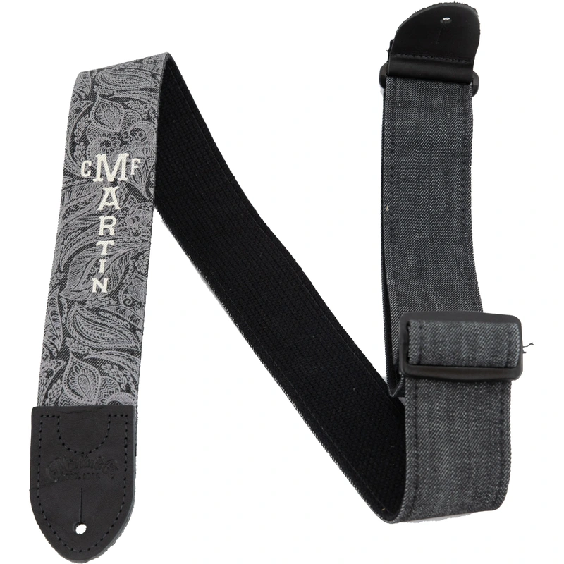 Martin Guitars 18A0109 Martin Paisley Black Denim Strap - 2"