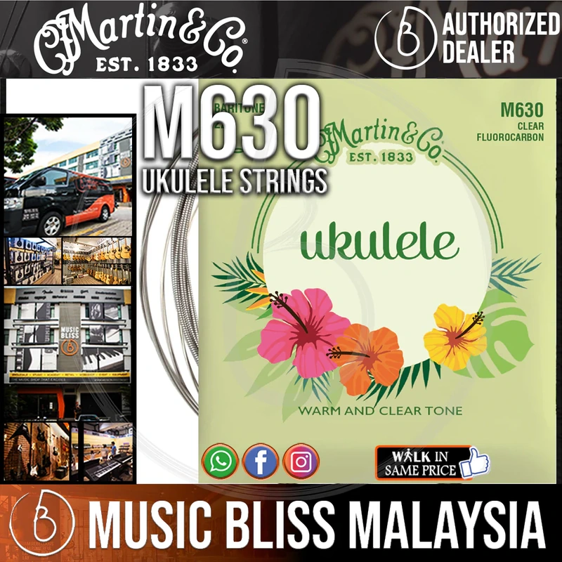 Martin M630 Ukelele Strings Fluorocarbon, Baritone