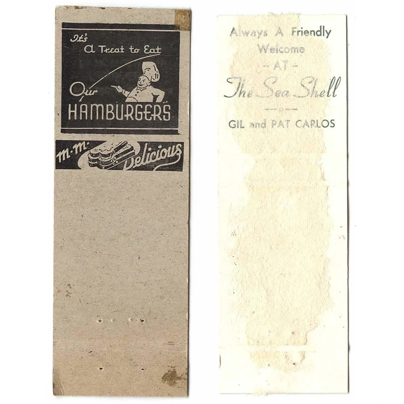 Match Books: Sitting Pretty with Uke, & Sea Shell Restaurant
