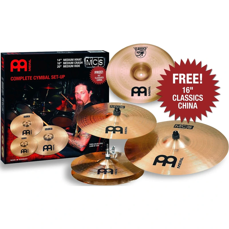 MCS 14" Hi-Hat, 16" Crash, 20" Ride + Free 16" China