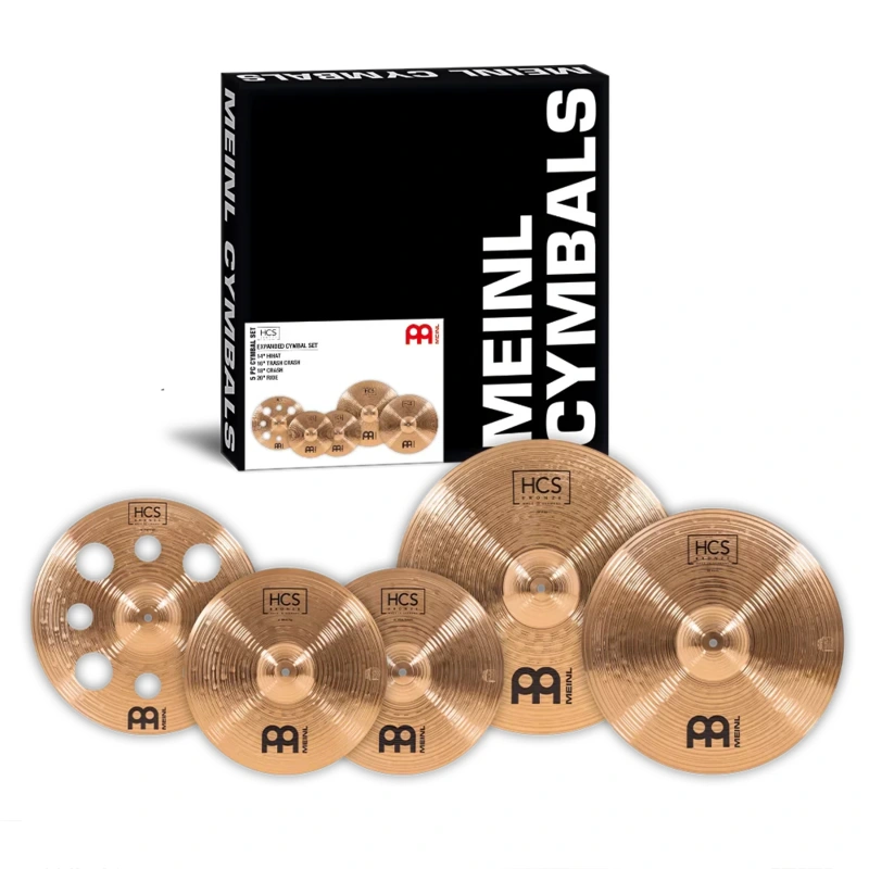Meinl HCS Bronze Expanded Cymbal Set - 14" Hi-Hats, 16" Trash Crash, 18" Crash and 20" Ride