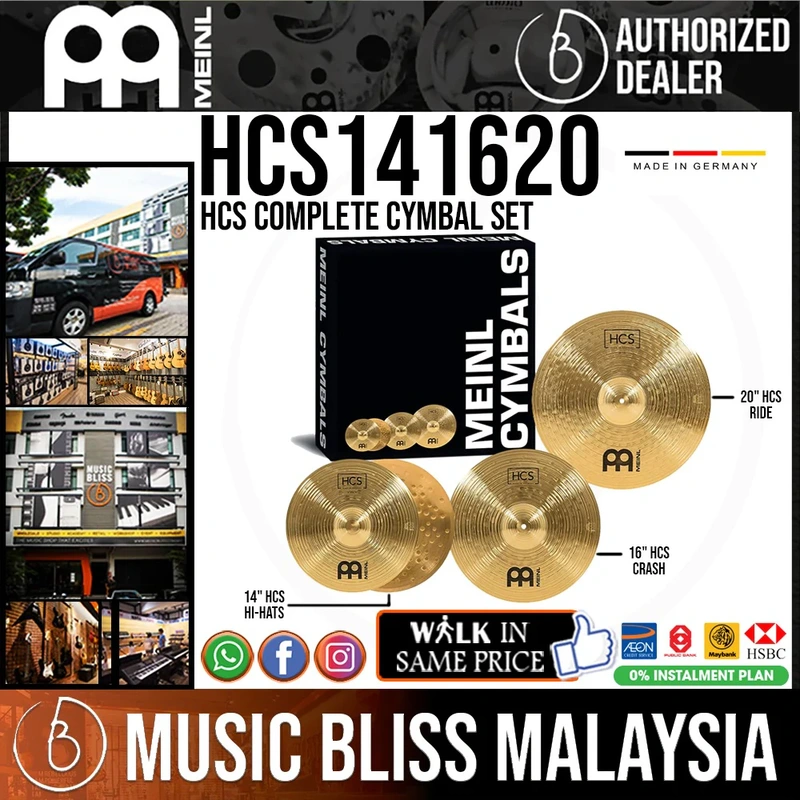 Meinl HCS141620 HCS Cymbal Set 14" hihats, 16" Crash, 20" Ride