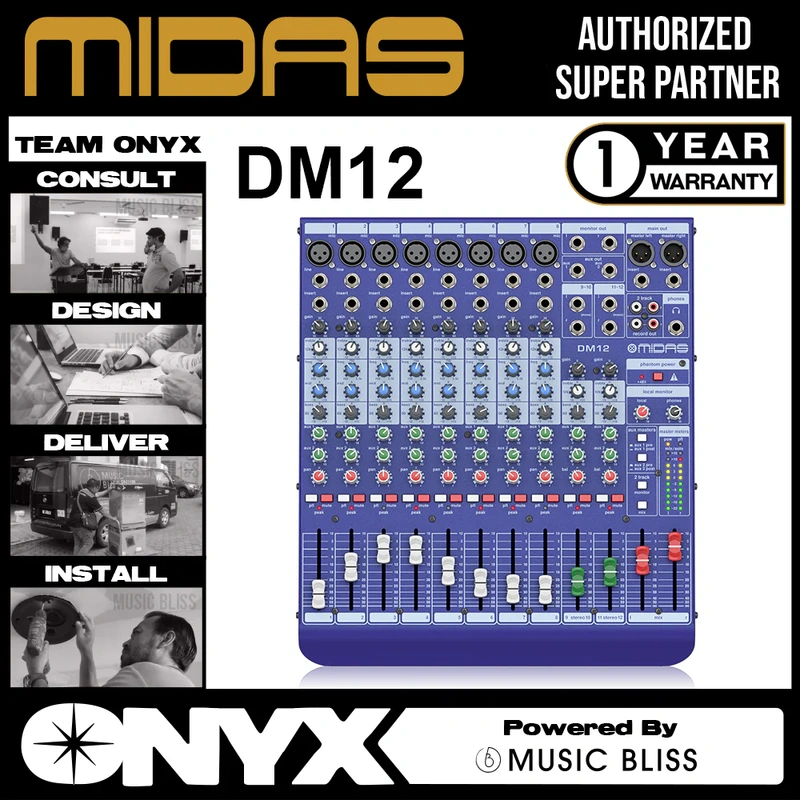 Midas DDA DM12 12-channel Mixer with Midas Microphone Preamplifiers
