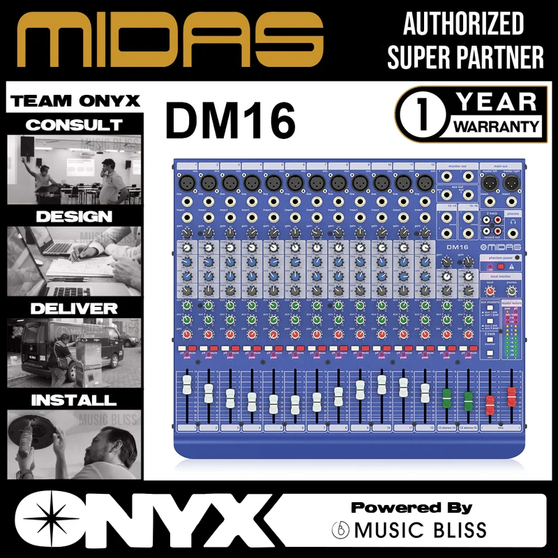 Midas DDA DM16 16-channel Mixer with Midas Microphone Preamplifiers