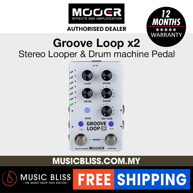 Mooer Groove Loop X2 - Stereo Looper / Drum Machine