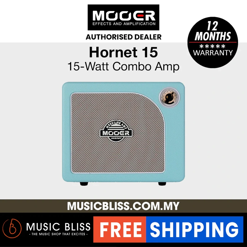 Mooer Hornet 15-Watt Modeling Guitar Amplifier - Blue