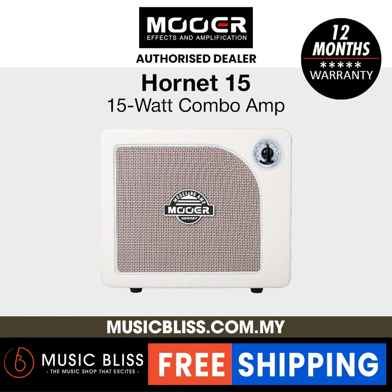 Mooer Hornet 15-Watt Modeling Guitar Amplifier - White