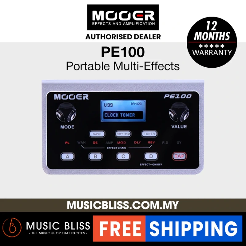 Mooer PE100 Portable Multi-Effects Pedal