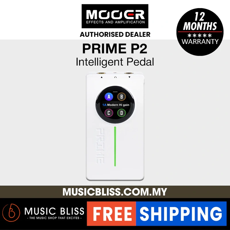Mooer Prime P2 Multi-Effects Pedal Processor - White