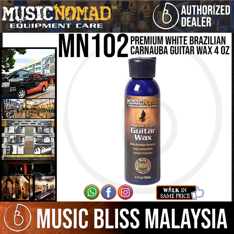Music Nomad MN102 Premium White Brazilian Carnauba Guitar Wax, 4 oz.