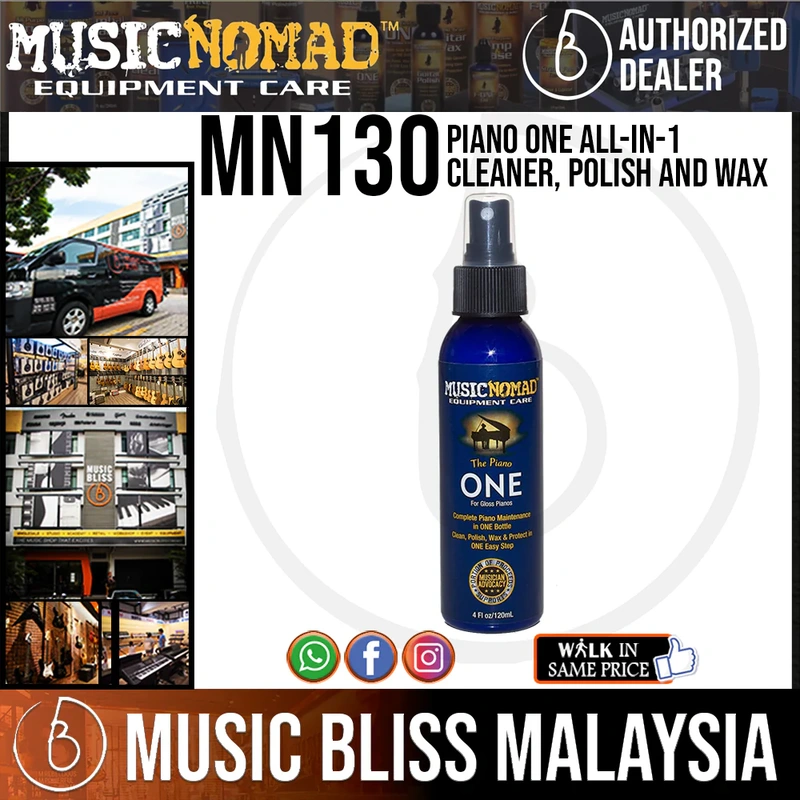 Music Nomad MN130 Piano ONE All-in-1 Cleaner, Polish and Wax for Gloss Piano, 4 oz.