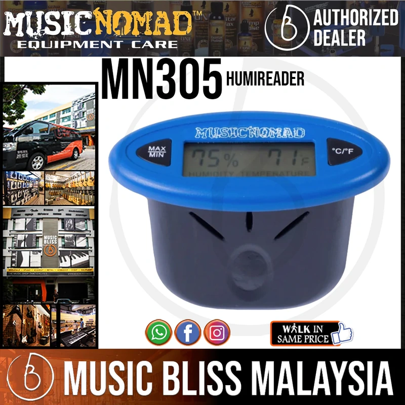 Music Nomad MN305 HumiReader Hygrometer, Humidity and Temperature Monitor