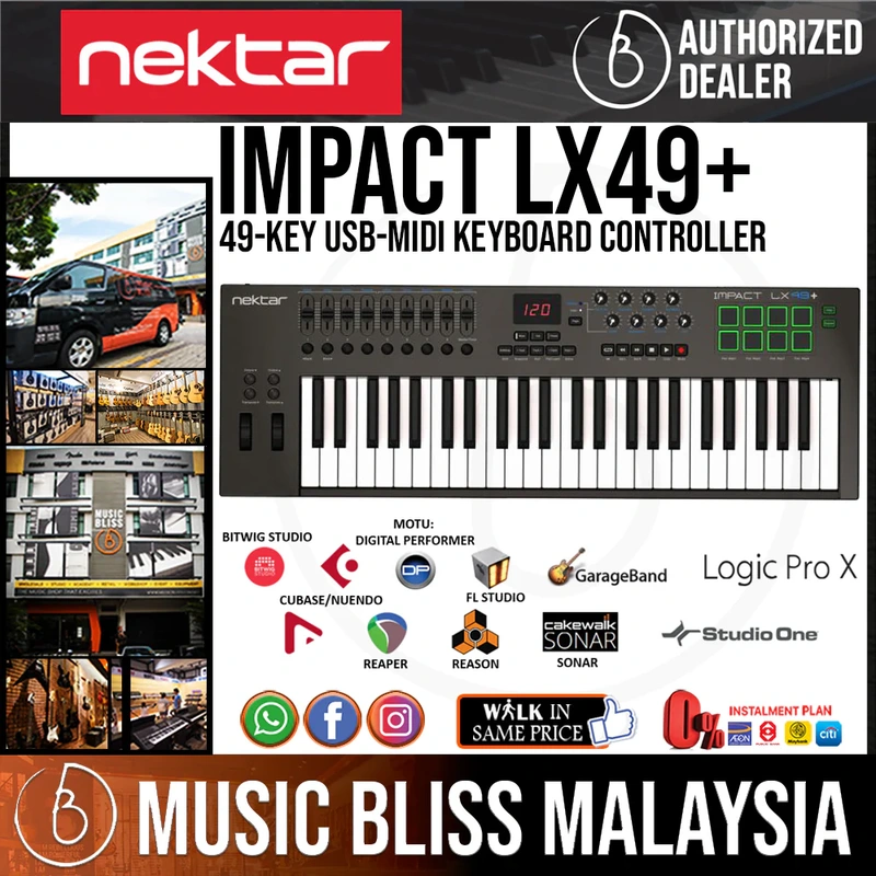 Nektar Impact LX49+ 49 Key Synth Action Keys Keyboard Controller