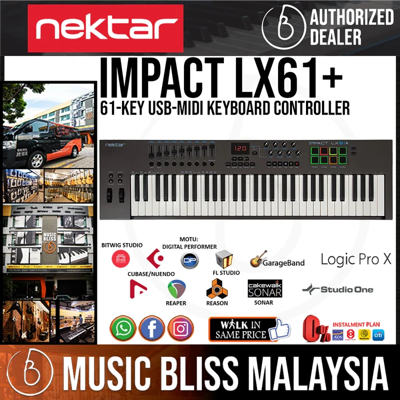 Nektar Impact LX61+ 61 Key Synth Action Keys Keyboard Controller