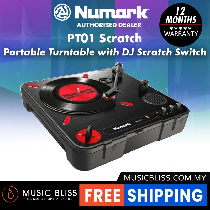 Numark PT01 Scratch Portable Turntable with DJ Scratch Switch