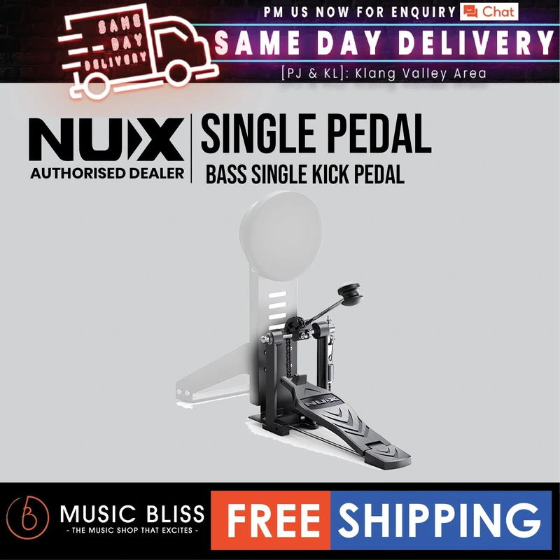NUX Bass Drum Single Pedal Compatible For Majority Electronic And Portable Drum