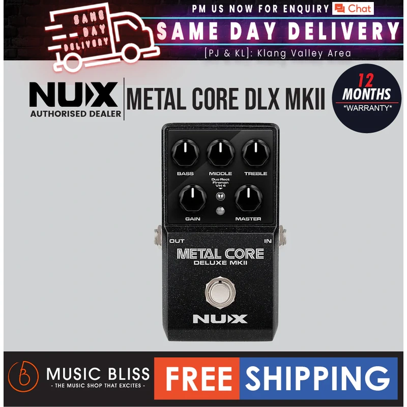NUX Metal Core Deluxe MKII 3 Distortion High Gain Preamp Effect Pedal with True Bypass