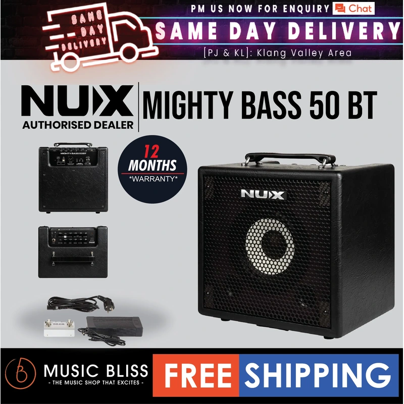 NUX Mighty Bass 50 BT 50 Watt Bass Amplifier with Effects