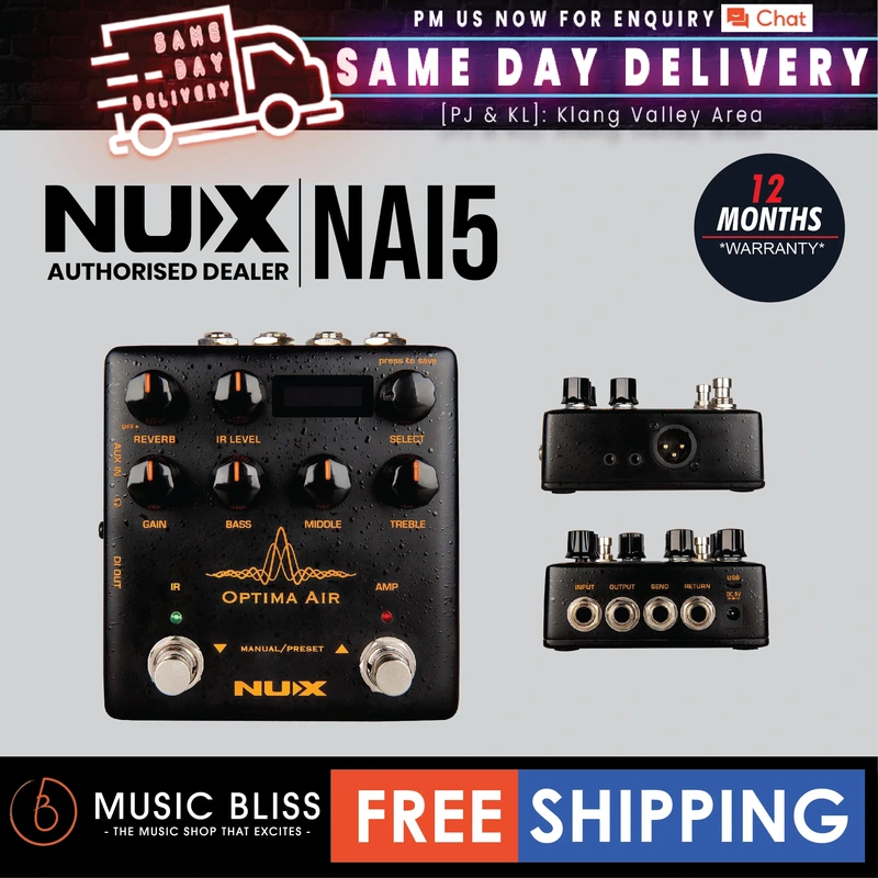 NUX NAI5 Optima Air Acoustic Guitar Preamp/DI with IR Loader