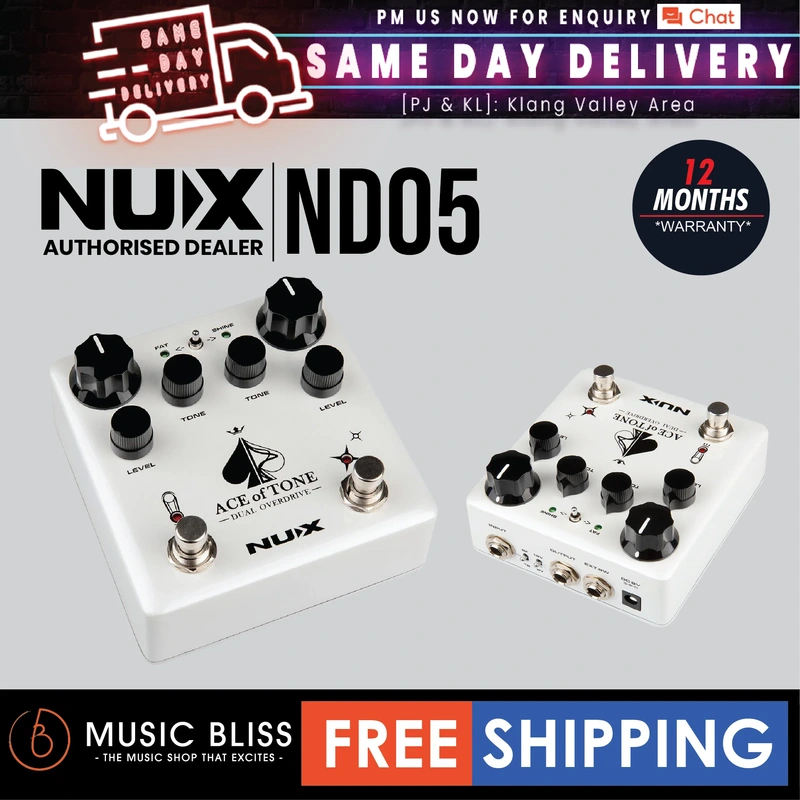 NUX NDO5 Ace of Tone Dual Overdrive Effects Pedal