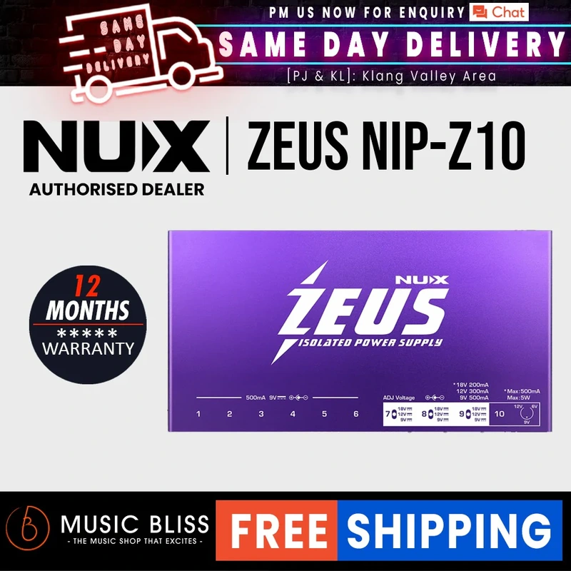 NUX NIP-Z10 ZEUS Guitar Pedal Isolated Power Supply
