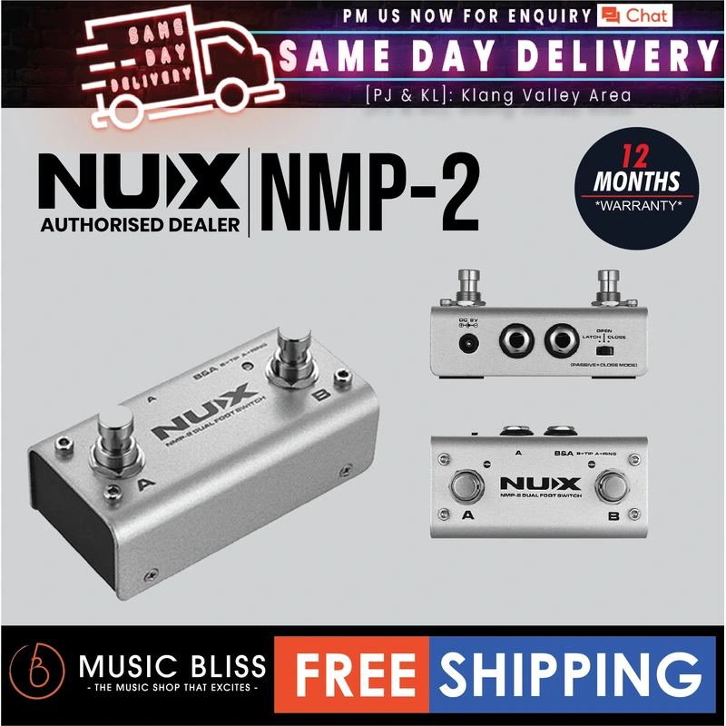 NUX NMP-2 Dual Foot Switch Universal Controller for Keyboard, Modules and Effect Pedals