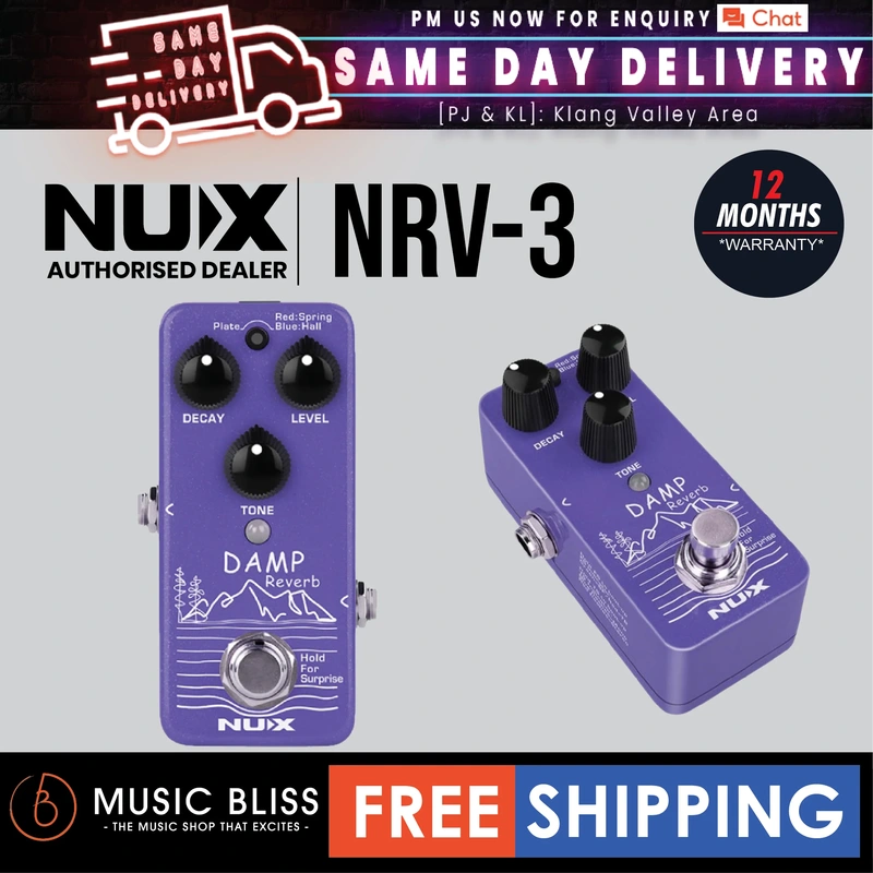 NUX NRV-3 Reverb DAMP Effects Pedal