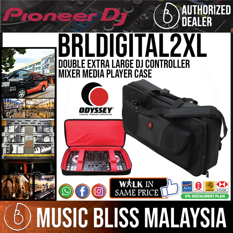 ODYSSEY BRLDIGITAL2XL Double Extra Large DJ Controller Mixer Media Player Case