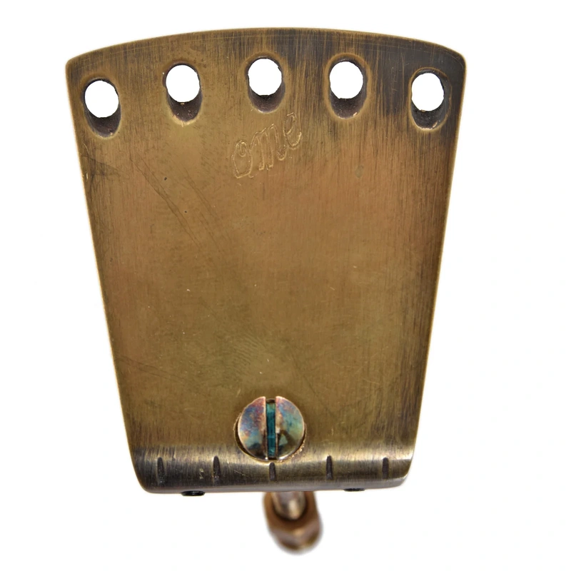 Ome Sweetone Banjo Tailpiece, Long, Aged Brass