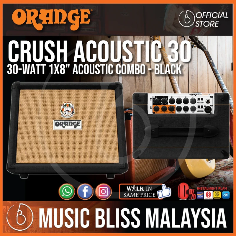 Orange Crush Acoustic 30 30-watt 1x8" Acoustic Combo - Black