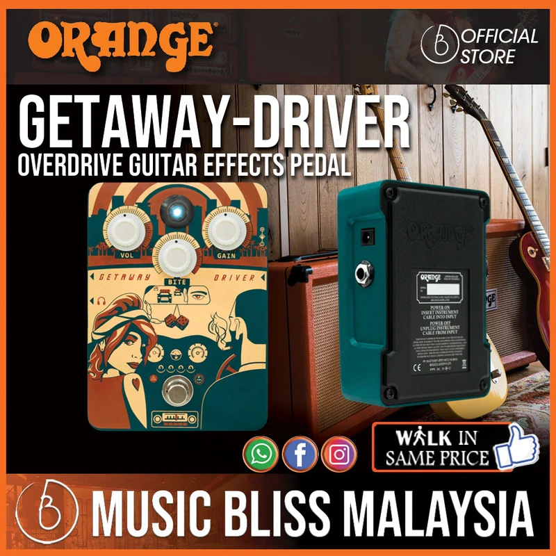 Orange Getaway Driver Overdrive Pedal