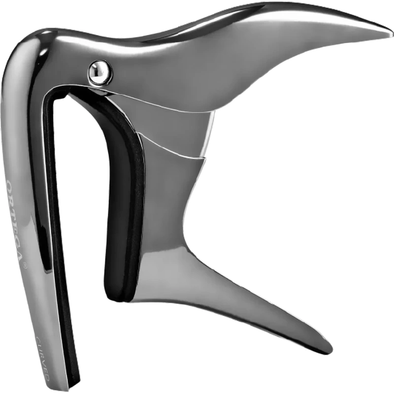 Ortega Curved Guitar Capo - Black Chrome