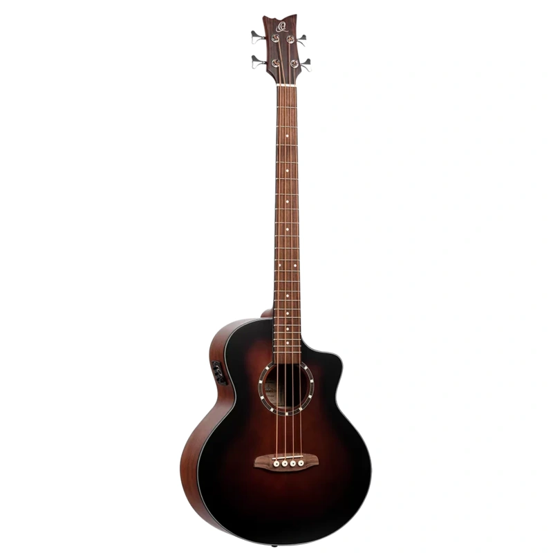 Ortega D7CE 4-String Acoustic Electric Cutaway Bass Guitar - Bourbon Fade