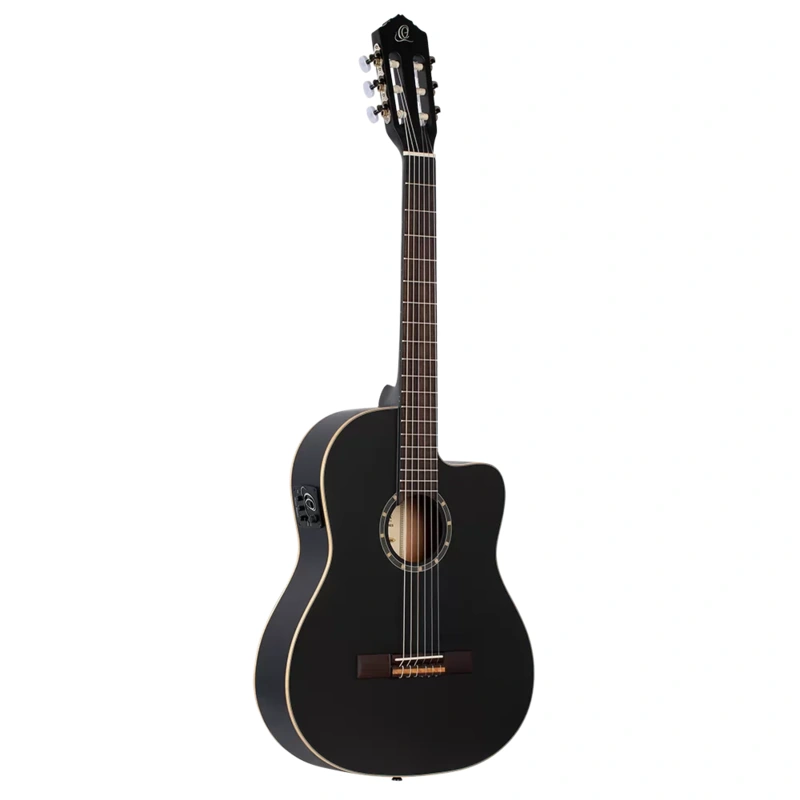 Ortega Family Series Rce125sn Thinline Acoustic-Electric Classical Guitar  - Satin Black