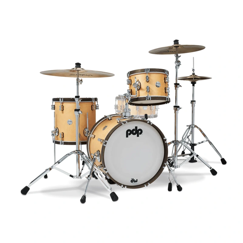 PDP Concept Maple Classic Bop 3-Piece Shell Pack - Natural Stain with Walnut Hoops