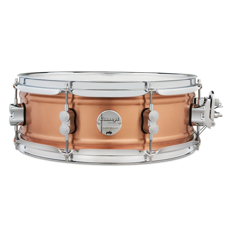 PDP Concept Series 5" x 14" Aluminum Snare Drum - Natural Satin Brushed Copper w/ Chrome Hardware