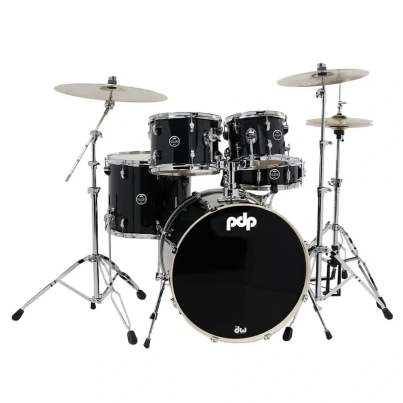 PDP Mainstage 5 Piece Drumset W/800 Series Hardware - Black Metallic-Chrome