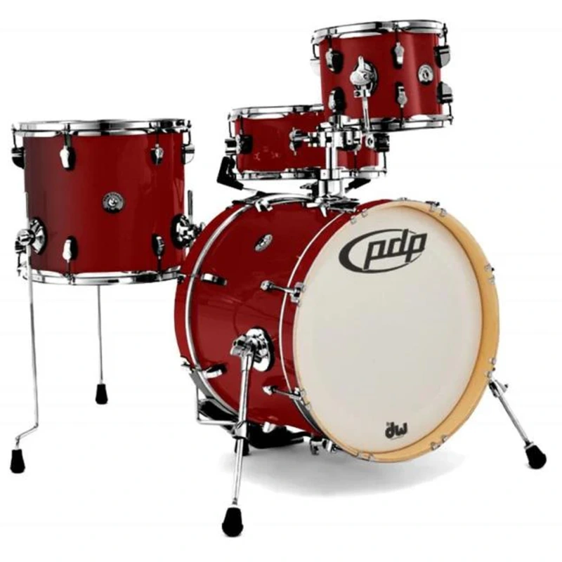 PDP New Yorker 4pc Acoustic Drum Kit - Ruby Sparkle (10 13 18 13 Inch)