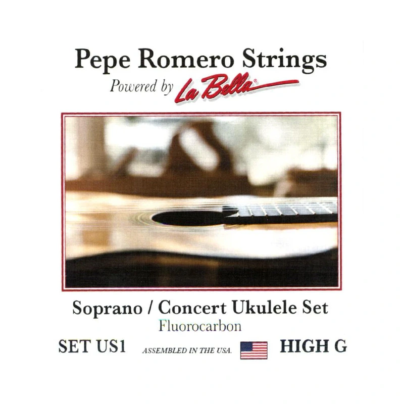 Pepe Romero Strings US1 Soprano/Concert Ukulele Set, High G