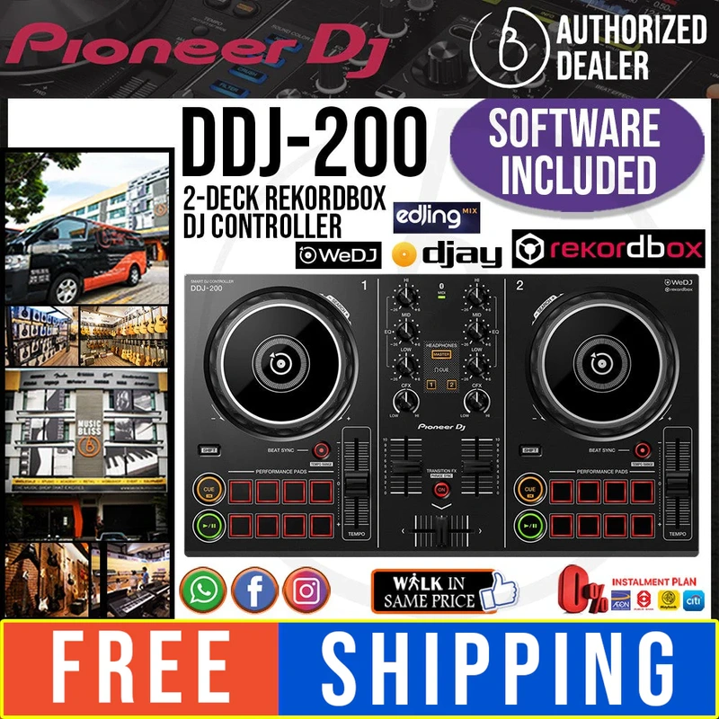 Pioneer DJ DDJ-200 2-deck Rekordbox DJ Controller