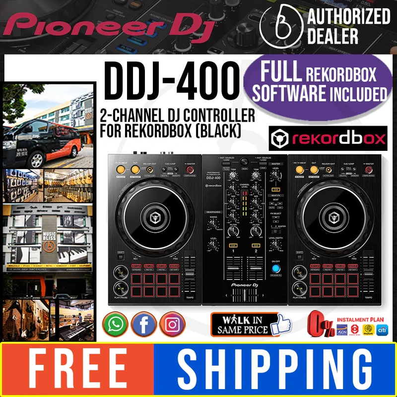 Pioneer DJ DDJ-400 2-deck Rekordbox DJ Controller