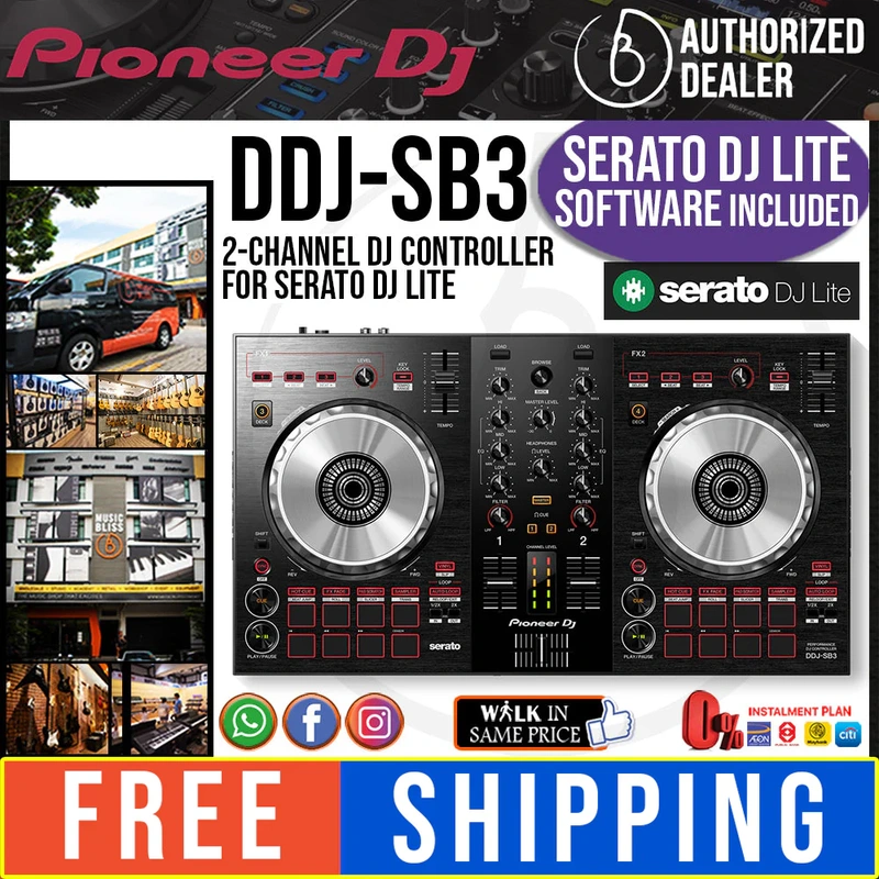 Pioneer DJ DDJ-SB3 2-channel DJ controller for Serato DJ Lite