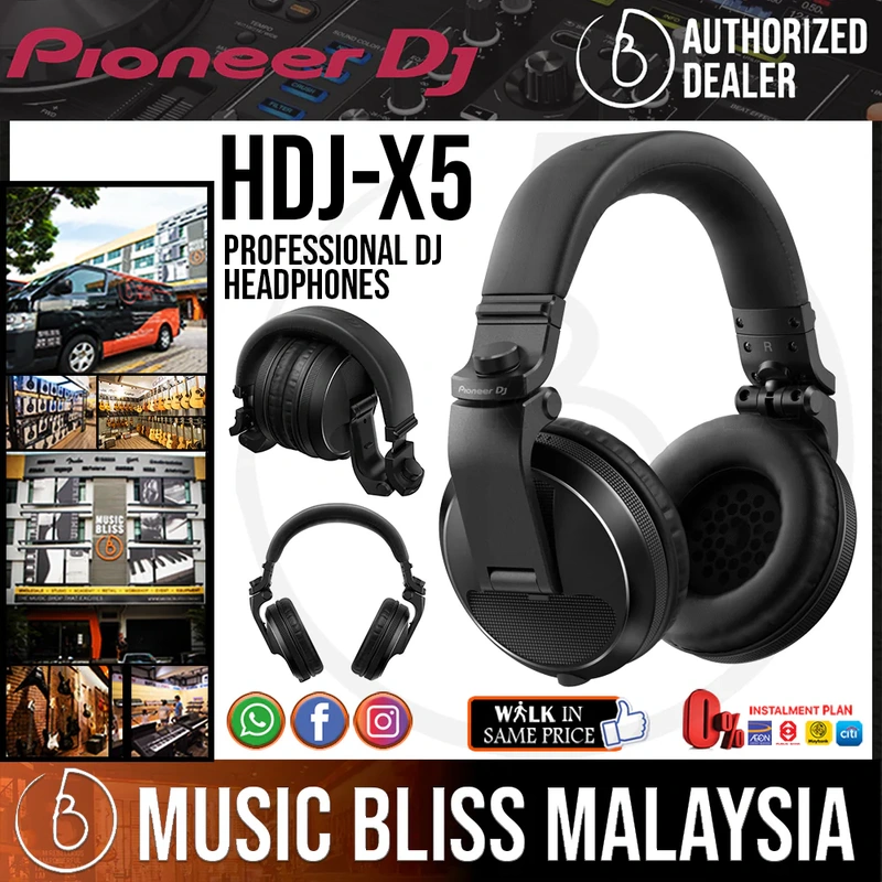 Pioneer DJ HDJ-X5 Professional DJ Headphones - Black