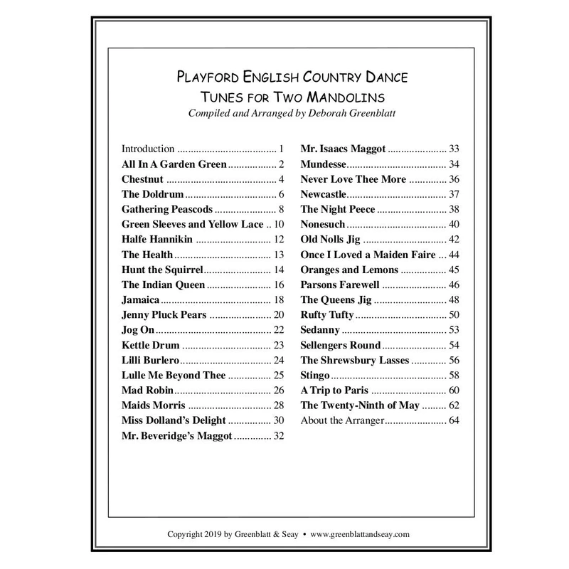 Playford English Country Dance Tunes for Two Mandolins