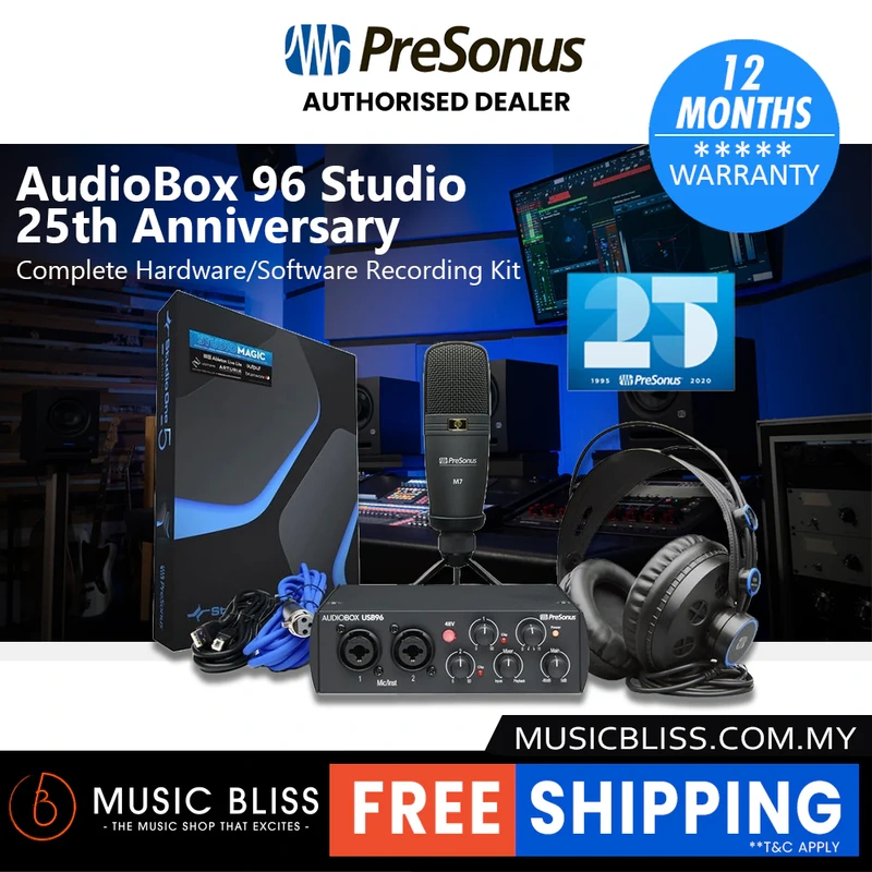 PreSonus AudioBox 96 Studio Hardware & Software Recording Kit - 25th Anniversary Edition