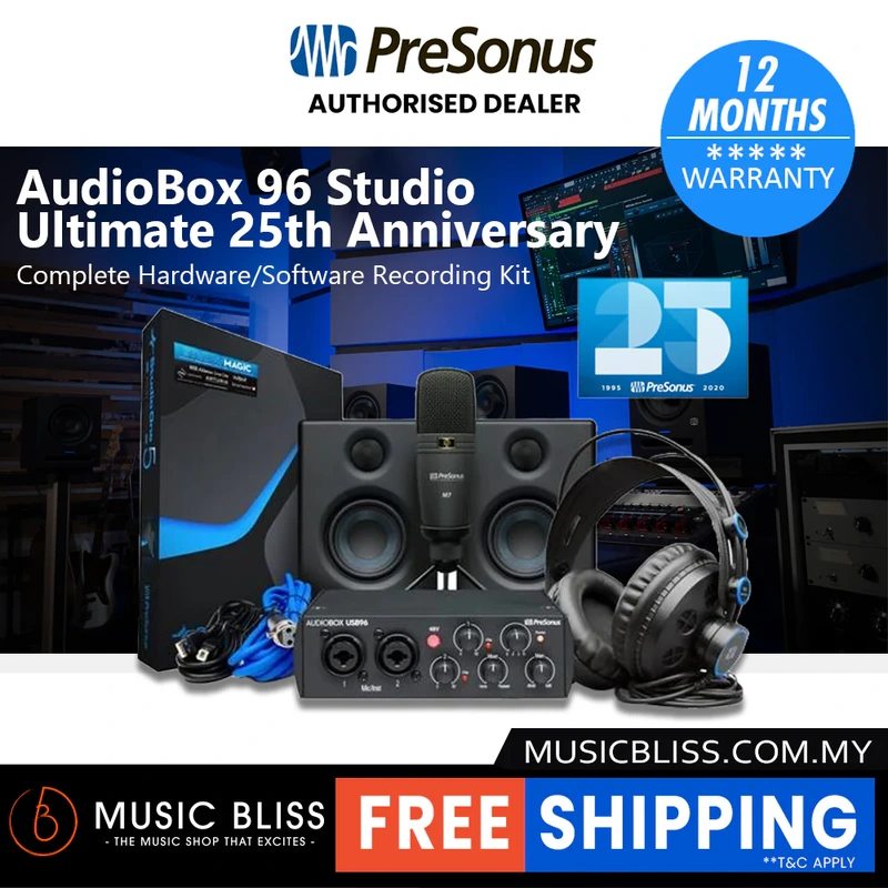 PreSonus AudioBox 96 Studio Ultimate Hardware & Software Recording Kit - 25th Anniversary Edition